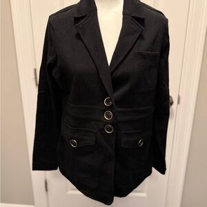 NIC+ZOE Black Button-Accent Blazer